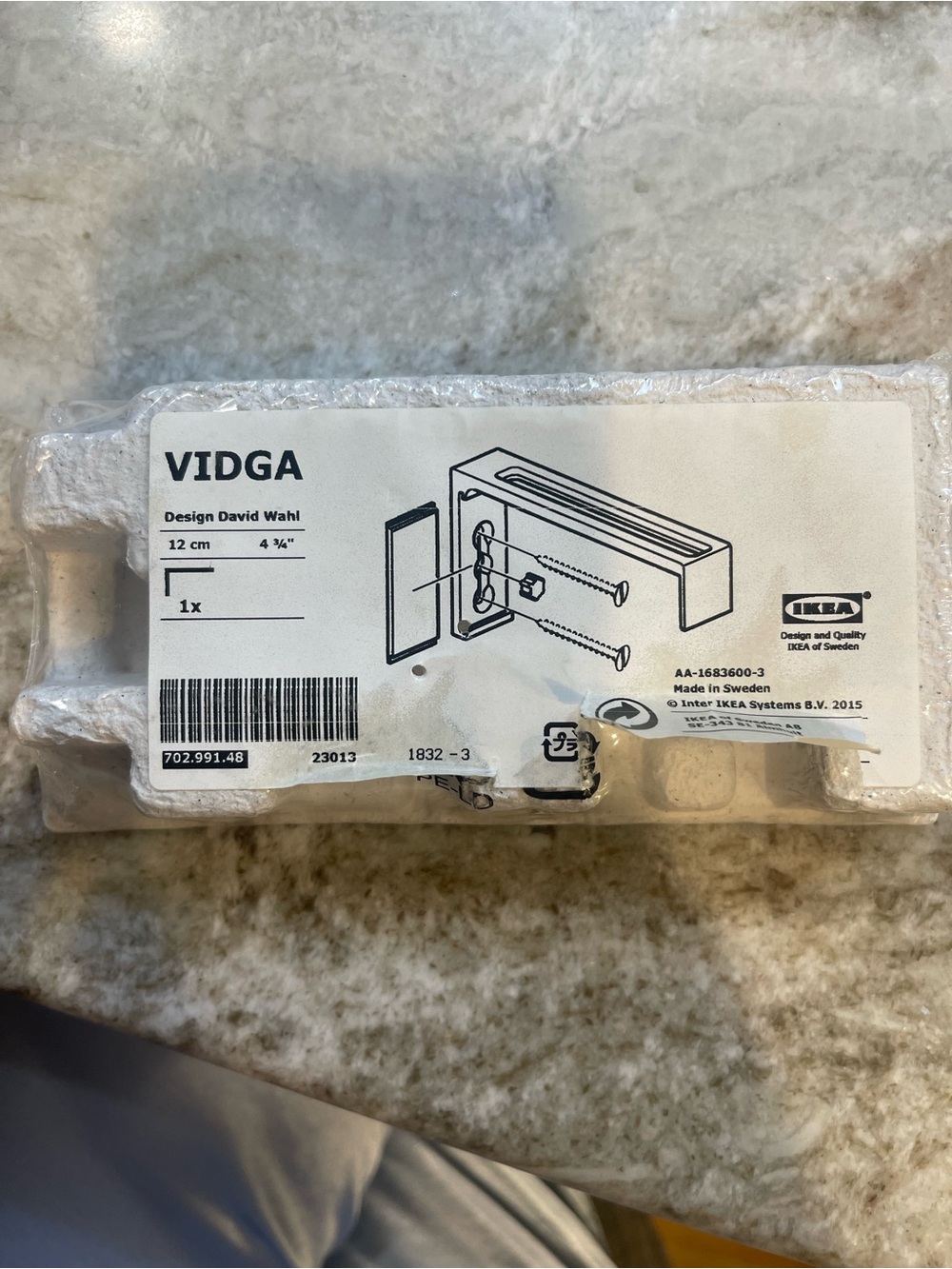 IKEA VIDGA wall  Bracket 12 cm - White